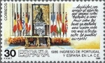 Stamps : Europe : Spain :  2827 - Ingreso de Portugal y España en la Comunidad Europea - Mesa del Salón de Columnas del Palacio