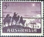 Stamps Australia -  Scott#334, intercambio 0,20 usd, 5 cents. , 1959