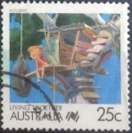 Stamps Australia -  Scott#1061 , intercambio 0,20 usd. , 25 cents. , 1988