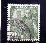 Stamps : Europe : Spain :  GRAL. FRANCO Y CASTILLO DE LA MOTA