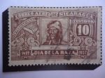 Stamps : America : Nicaragua :  Jefe Indio NICAROA - Día de la Raza, 1942-1937
