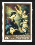 Stamps Hungary -  Pinturas de maestros italianos, La anunciación de Bernardo Strozzi