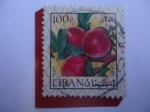 Stamps Lebanon -  Duraznos - Avion - Serie: Flores y Frutas.