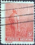 Sellos de America - Argentina -  Scott#194 , intercambio 0,25 usd. 5 cents. , 1912