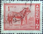 Stamps Argentina -  Scott#689 , intercambio 0,20 usd. 1 peso , 1959