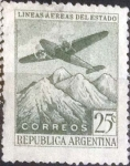 Stamps Argentina -  Scott#C46 , intercambio 0,20 usd. 25 cents. , 1946