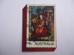 Stamps Australia -  Navidad 1970 - Oleo: Nacimiento de Cristo del pintor: William Beasley.