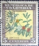 Stamps Colombia -  Scott#545 , m1b intercambio 0,20 usd. , 5 cents. , 1947