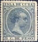 Sellos de America - Cuba -  Scott#146 , m4b intercambio 0,50 usd. , 5 cents. , 1896