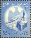 Sellos de Africa - Egipto -  Scott#444 , intercambio 2,00 usd. , 35 mils. , 1958