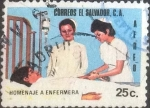Stamps : America : El_Salvador :  Scott#C364 , intercambio 0,20 usd. , 25 cents. , 1975