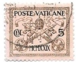 Sellos de Europa - Vaticano -  escudo papal
