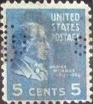 Stamps United States -  Scott#810 , intercambio 0,20 usd , 5 cents. , 1938