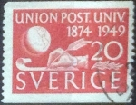 Stamps Sweden -  Scott#412 , intercambio 0,20 usd , 20 öre , 1949
