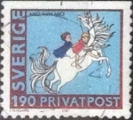 Stamps Sweden -  Scott#1634 , cr1f intercambio 0,25 usd , 1,90 krona , 1987