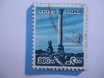Stamps Egypt -  La Columna de el Sawary y Esfinge - Alejandría.
