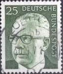 Stamps Germany -  Scott#1030A , intercambio 0,20 usd. , 25 cents. , 1971