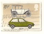 Stamps United Kingdom -  Coches. Austin sseven 1922 y MG Metro