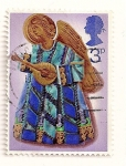 Stamps United Kingdom -  Navidad 1972. Angel con laud.