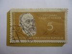 Sellos de Europa - Alemania -  Dr. Rudolf Virchow (1821-1902) Alemania, República Democrática.
