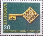 Stamps Germany -  Scott#983 , m4b intercambio 0,20  usd. , 20 cents. , 1968