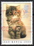 Stamps United Kingdom -  150th  ANIVERSARIO  DE  LA  REAL  SOC.  PARA  LA  PREVENCIÓN  DE  LA  CRUELDAD  HACIA  LOS  ANIM