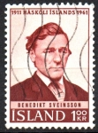 Stamps : Europe : Iceland :  50th  ANIVERSARIO  DE  LA  UNIVERSIDAD  DE  ISLANDIA.  BENEDIKT  SVEINSSON.