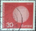 Sellos de Europa - Alemania -  Scott#1019 , intercambio 0,20 usd. , 30 cents. , 1970
