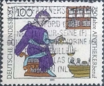 Stamps Germany -  Scott#1620 , intercambio 0,55 usd. , 100 cents. , 1991