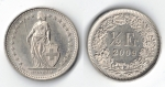 monedas de Europa - Suiza -  1/2 Franco suizo