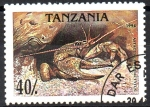 Stamps Tanzania -  CANGREJOS.  ASTACUS  LEPTODACTYTUS.  Scott 1295.