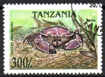Stamps Tanzania -  CANGREJOS.  MENIPPE  MERCENARIA.  Scott 1300.