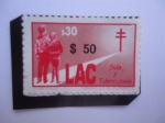 Stamps Colombia -  LAC- (Viñeta)-LAC (Foro, Latinoamericano y del Caribe)-Enfermos del VIH Sida y Tuberculosis.