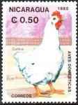 Stamps Nicaragua -  AVES  DOMESTICAS.  GALLINA.  Scott 1466.
