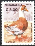 Stamps Nicaragua -  AVES  DOMESTICAS.  PATO.  Scott 1470.