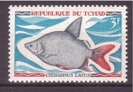 Stamps : Africa : Chad :  serie- Peces