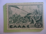 Stamps Greece -  Leon Isavros (Leon Stavros) y la destrucción de los Árabes.