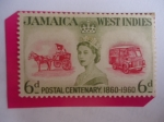 Stamps : America : Jamaica :  Jamaica-Antillas- Centenar, 1860-1960 - io servicio postal
