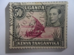 Stamps Uganda -  África Oriental Británica-Serie:King George VI - Adhow  on Lake Victoria- Uganda-Kenia-Tanzania..
