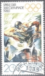 Stamps : Europe : Germany :  Juegos de la XXII Olimpiada 1980, nadador.