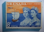 Stamps Grenada -  Grenada, Antillas Neerlandesa - Reinas:Victoria,y Elizabeth II - Serie: Franqueo Centenario, 1861-19