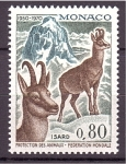 Stamps Monaco -  20 aniv. federación mundial protec. de los animales
