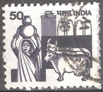 Stamps India -  Agricultura (Mujer con cántaro y vacas).