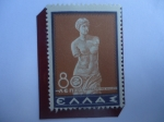 Stamps Greece -  La Afrodita de Milo ó Venus de Milo - (Escultura en mármol blanco) - Serie: Historia Griega.