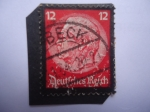 Stamps Germany -  Paul Von Hindenburg (1847-1934) 2° presidente - Serie:Alemania reino, Muerte de Hidenburg.