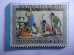 Stamps : Europe : Vatican_City :  Nativitas D.N.I Christy - Dibujo del Nacimiento de Marcus Topno - Serie: Navidad.