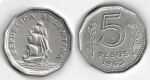 monedas de America - Argentina -  5 pesos