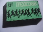 Sellos de America - M�xico -  Juegos Olímpicos, México 1968 - Carrera de Larga Distancia