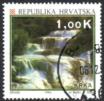 Stamps : Europe : Croatia :  CATARATAS  DEL  RÍO  KRKA.  Scott 197.