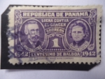 Sellos de America - Panam� -  Lucha contra el Cáncer - Fondo de Investigación sobre el Cáncer-Pedro Curie y Maria Curie-1942
